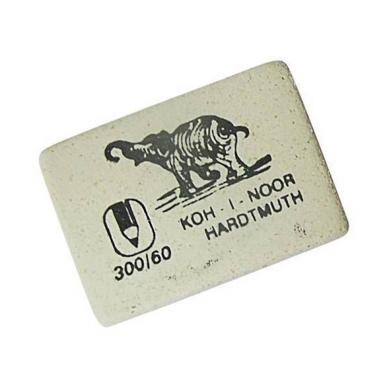 Ластик Koh-i-Noor Elephant 300/60 30х20х8мм прямоугольный натуральный каучук белый