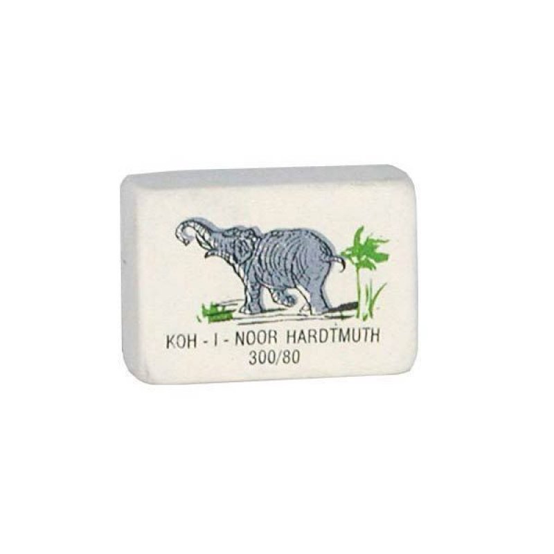 Ластик Koh-i-Noor Elephant 300/80 26х18х8мм прямоугольный натуральный каучук белый