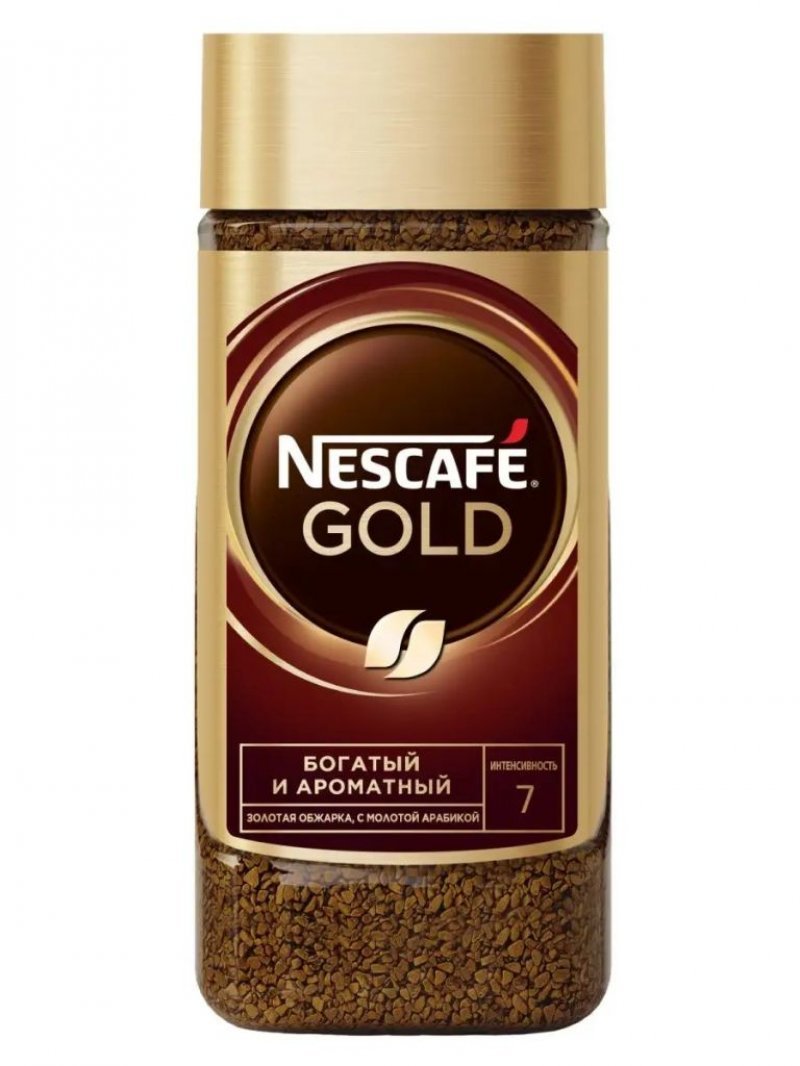 Кофе Nescafe Gold растворимый сублимированный 190г стеклянная банка