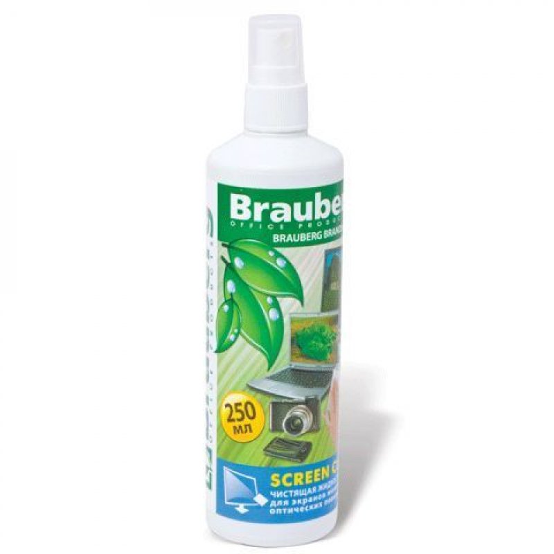 Чистящая жидкость-спрей Brauberg Screen Clean для мониторов и оптики 250мл