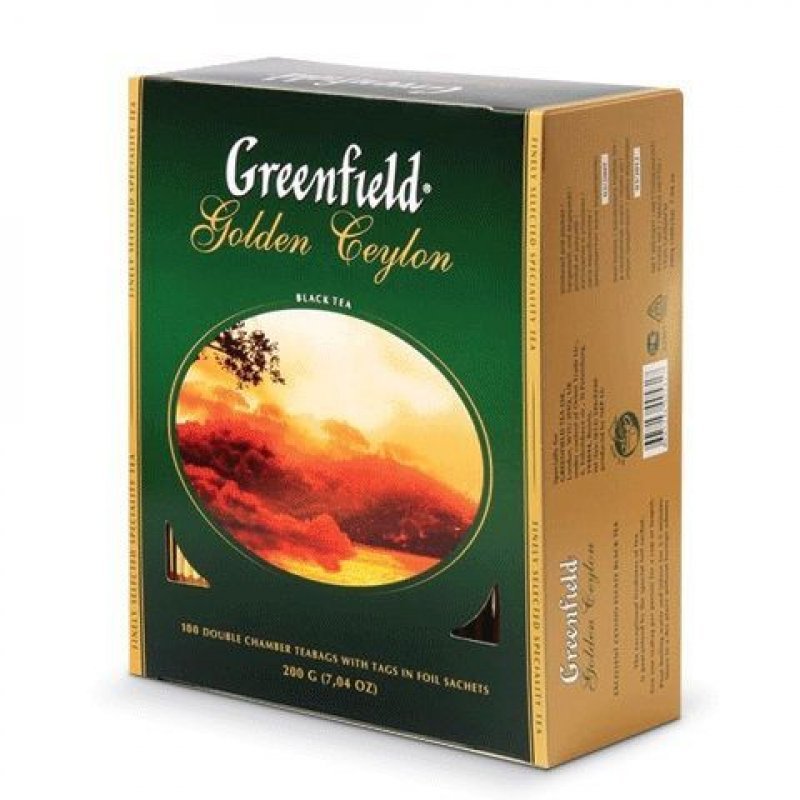 Чай Greenfield Golden Ceylon 100шт в пакетиках черный