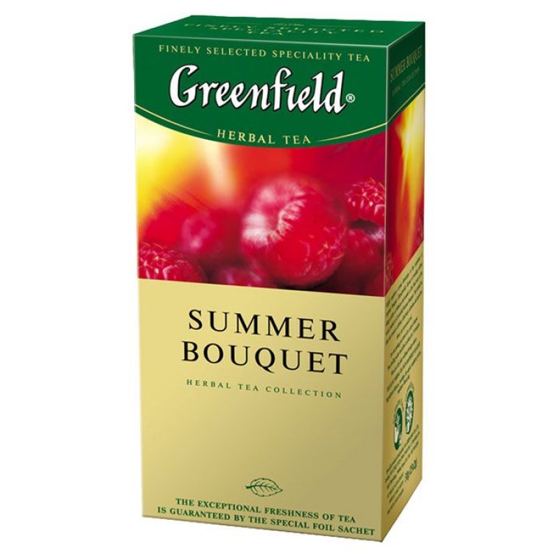 Чай Greenfield Summer Bouguet 25шт в пакетиках со вкусом малины