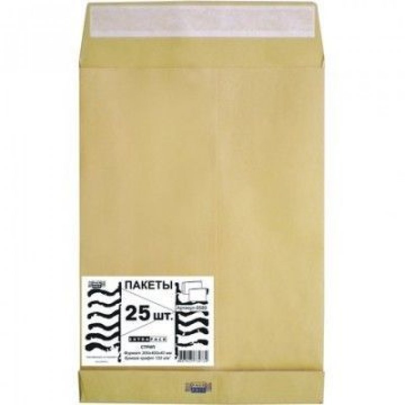 Конверт-пакет Extrapack E4 объемный 300х400х40мм крафт-бумага с отрывной полосой