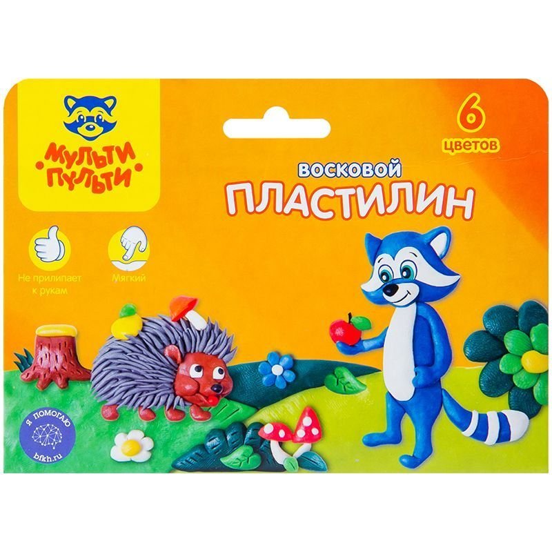 Пластилин 6цв Енот в лесу со стеком