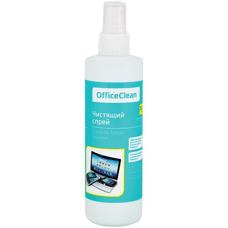 Чистящая жидкость-спрей OfficeClean для экранов 250мл