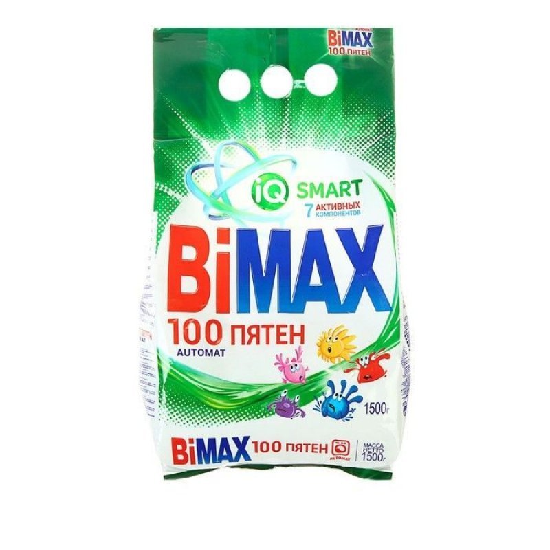 Стиральный порошок 1,5кг BiMax 100 пятен автомат