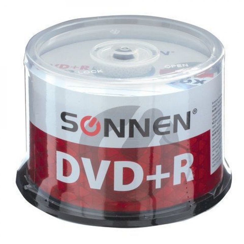 Диск DVD+R SONNEN 4.7Gb16x туба 50шт