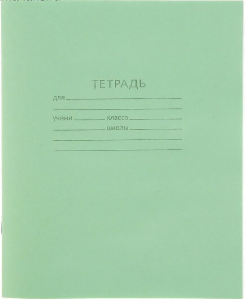 Тетрадь 12л Узкая линия Стандарт зеленая обложка