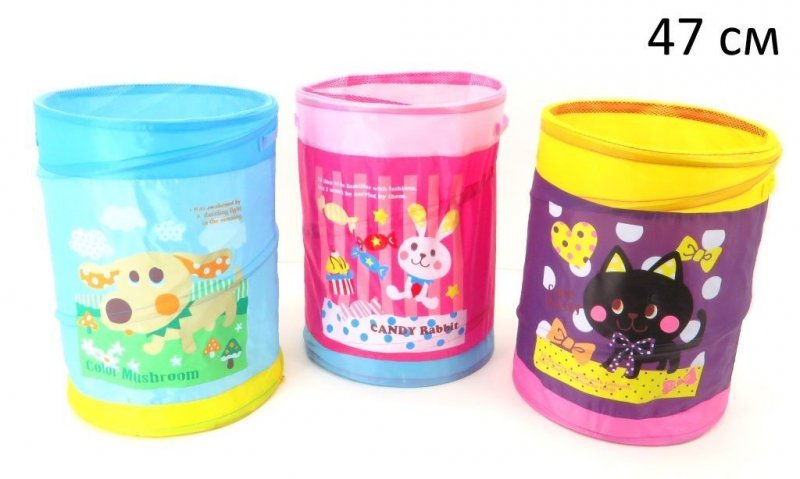 Корзина для хранения игрушек ткань металл