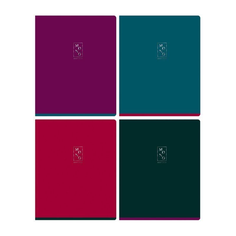 Тетрадь 96л  Monocolor Bright color тиснение фольгой  мелованный картон клетка с полями