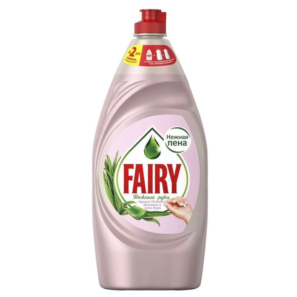 Средство для мытья посуды 900мл Fairy Нежные ручки Розовый жасмин и алоэ вера
