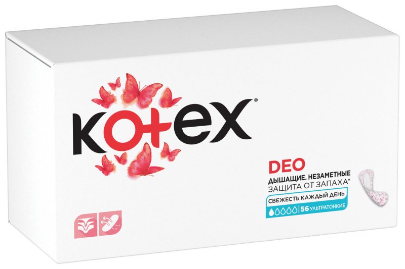 Прокладки ежедневные Kotex Deo ультратонкие защита от запаха 56 шт/уп