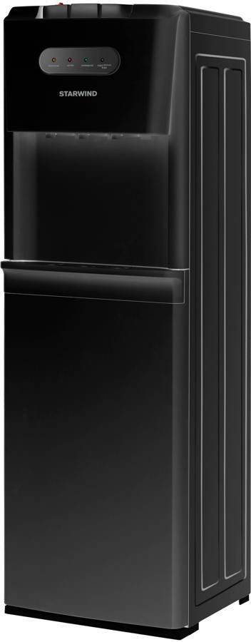 Кулер напольный Starwind SW-1012EB электронный нагрев и охлаждение бутыль снизу 3 крана чёрный