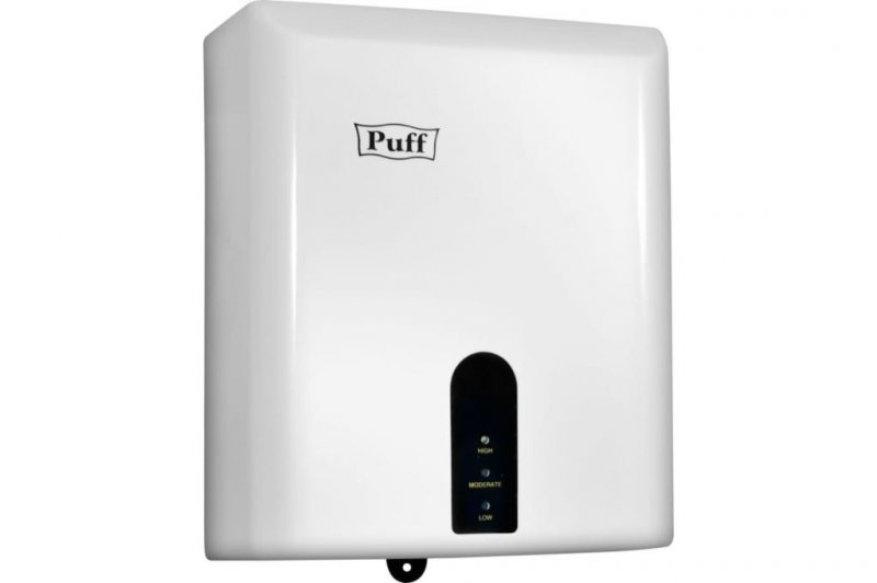 Сушилка для рук Puff-8810 мощность 1,2 кВт белая ударопрочный ABS-пластик