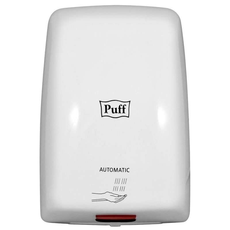 Сушилка для рук Puff-8815 мощность 1 кВт белая ударопрочный ABS-пластик
