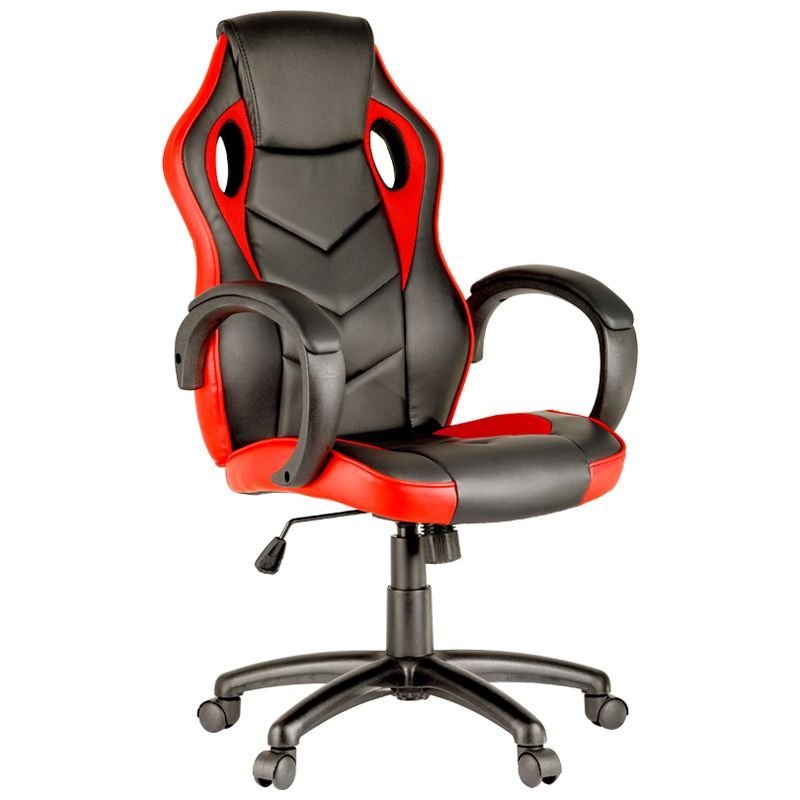 Кресло игровое Helmi HL-S07 Boost чёрное/красное ткань/экокожа механизм топган