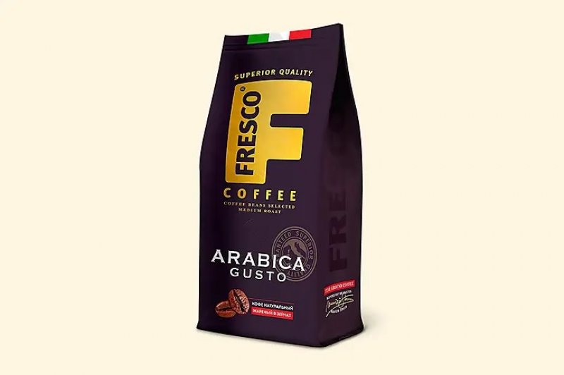 Кофе Fresco Arabica Gusto зерновой 200г вакуумная упаковка