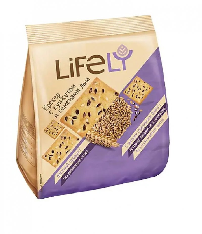 Крекер LifeLY с кунжутом и семенами льна 180г