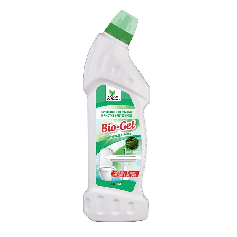 Чистящее средство для сантехники Clean&Green Bio-Gel 750мл с активным хлором