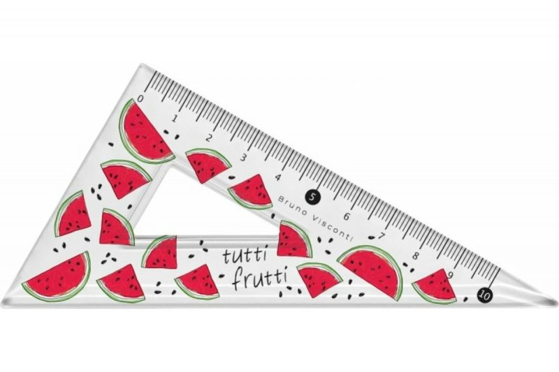 Треугольник 10см 30 град  Bruno Visconti HappyGraphix Fresh & fruity Арбуз пластиковый