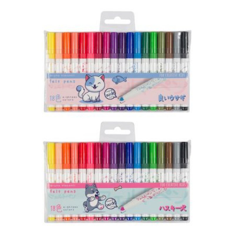 Фломастеры 18цв Bruno Visconti Joy Color Mini с утолщенным стержнем блистер