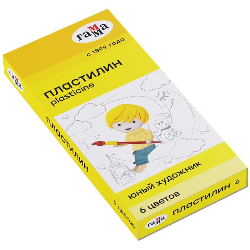 Пластилин 6цв Юный Художник 84 г со стеком