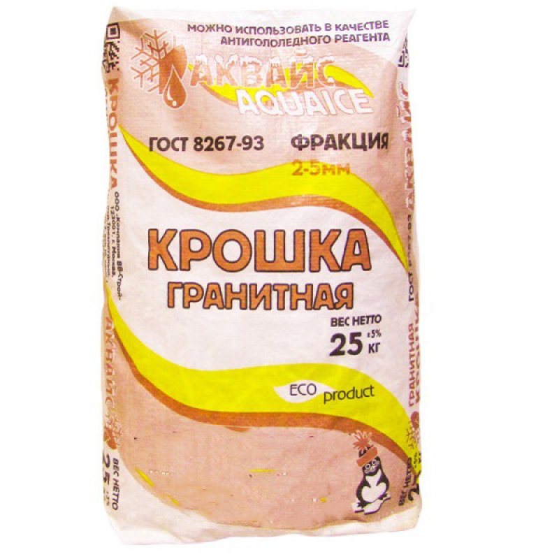 Антигололедный реагент Аквайс Гранитная крошка мешок 25кг