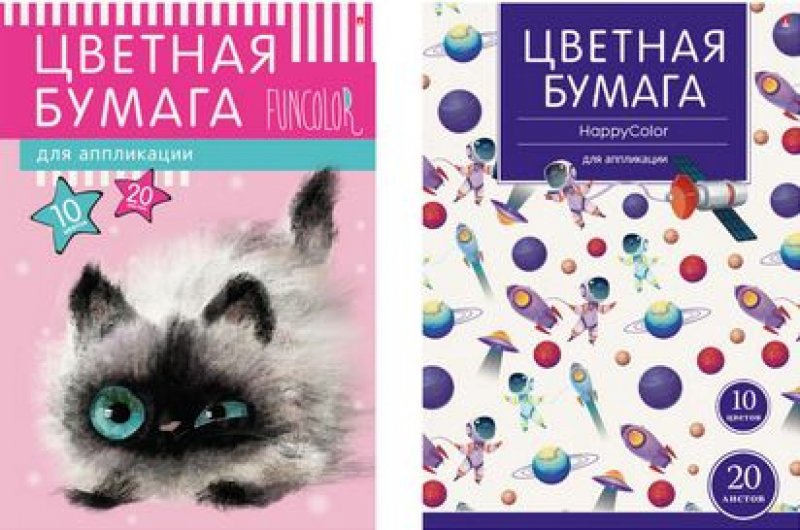 Цветная бумага А4 20л/10цв Альт Мультики