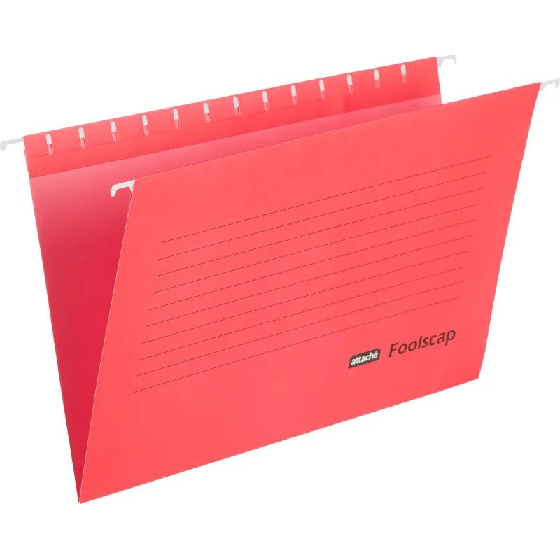 Папки подвесные Foolscap (403х240мм) Attache до 200л картонная красные 5шт/уп